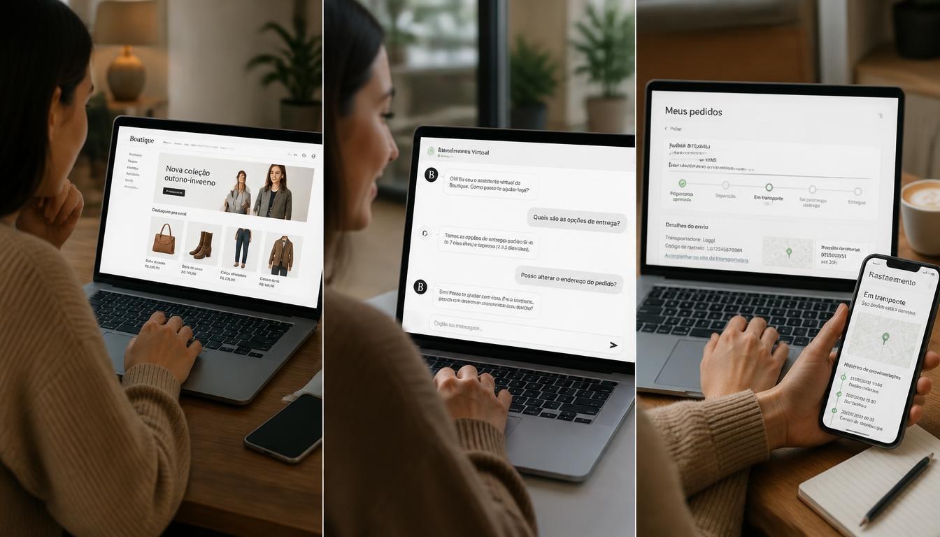 Atendimento no comércio com consulta de informações de produtos